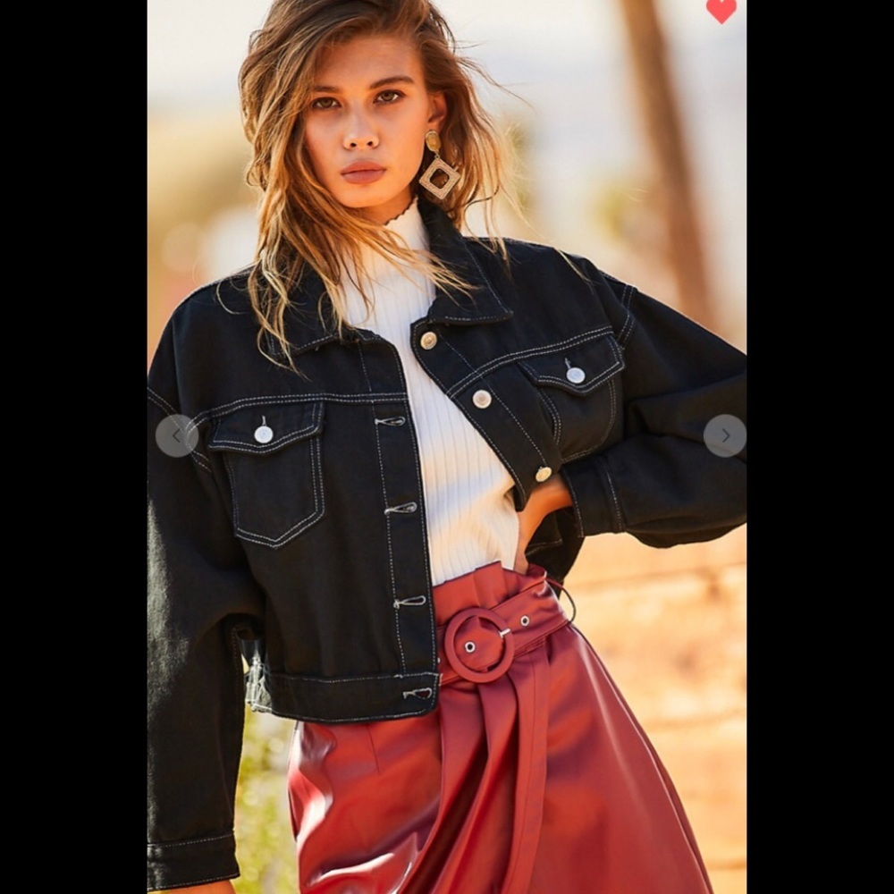 Black button down back lace up denim jean …
